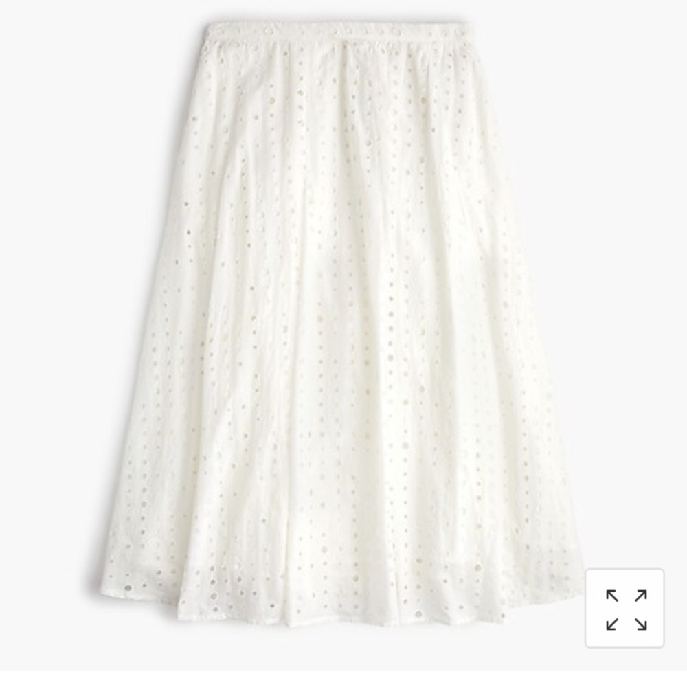 Beautiful J Crew eyelet ivory skirt - new no tags